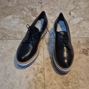 Black Leather Women's Loafers